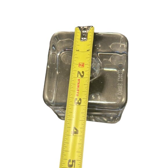 Kosta Boda *WARFF* Signed Swedish Art Glass Ice Block HEAVY Candle Holder 3"x3" - Picture 11 of 13